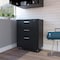 Tuhome Storage Cabinet, Superior Top, Drawer Base Cabinet, Three Drawers, Four Casters, Black DBN6774 - alternate 8